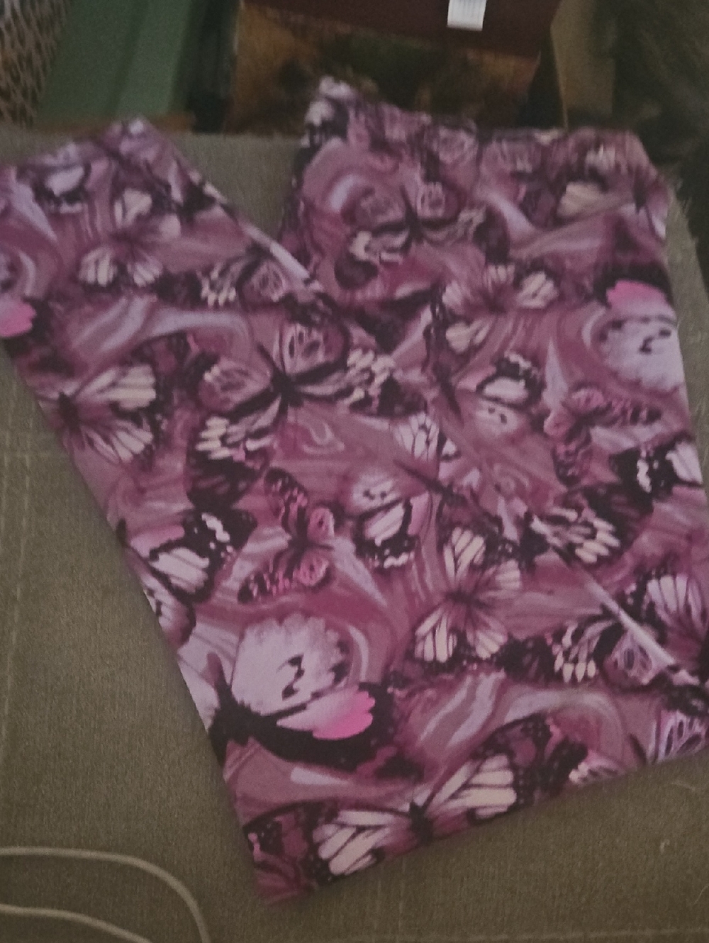 Brand New No Boundaries Pink & Black Butterfly Print Leggings